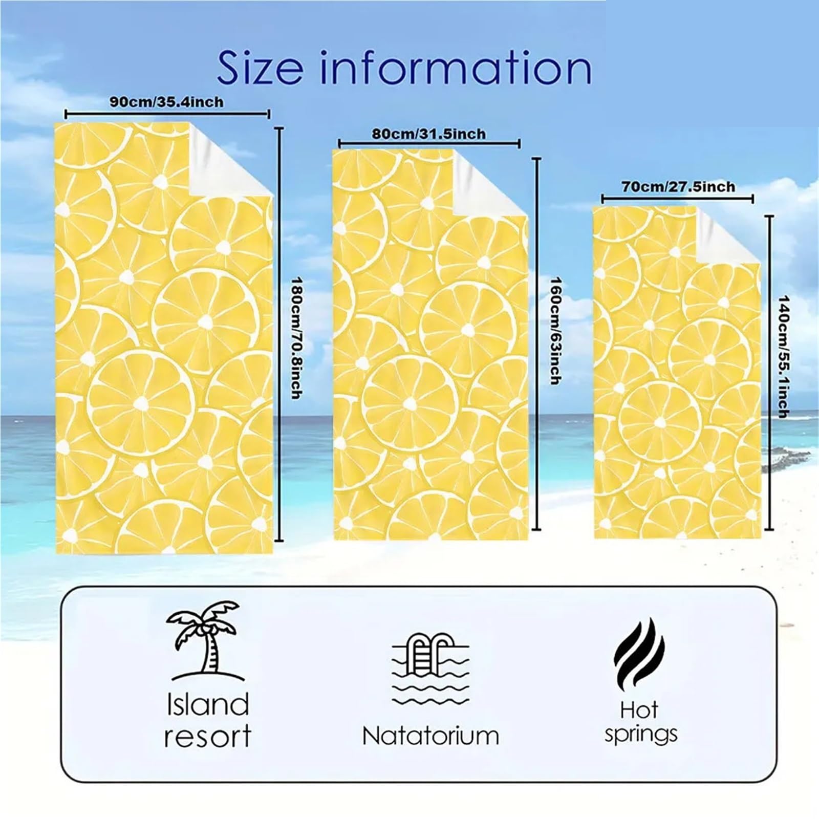 Serviette De Plage Serviette De Plage Citron Bain À Séchage Rapide