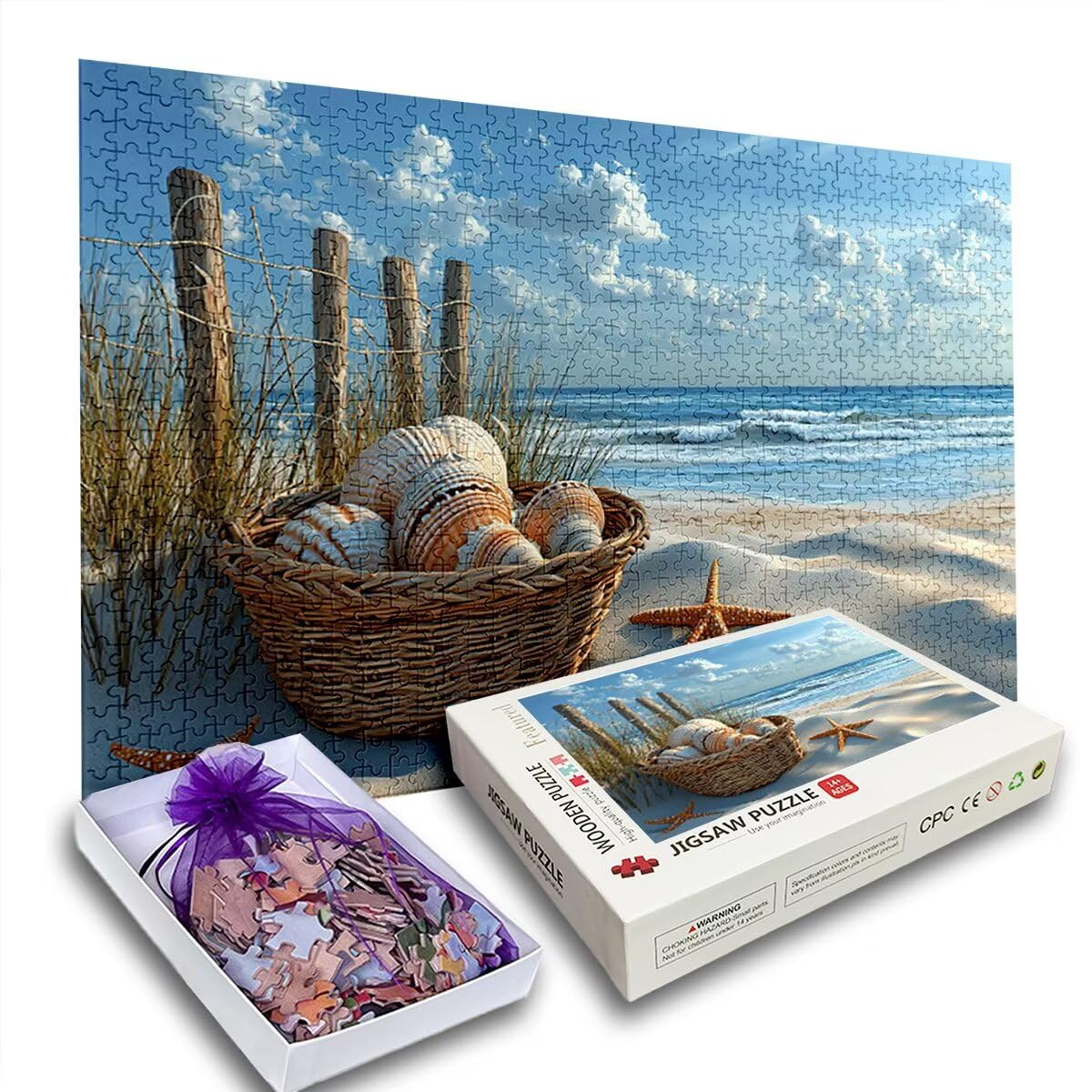 Puzzle 3000 Piezas, Puzzle Playa con Caja Regalo para Adultos, Rompecabezas de Madera, Rompecabezas Desafiante para Decoracion Navidad, Regalo Mujer, Cuadros Decoracion Salon Modernos, (Verano) R-11