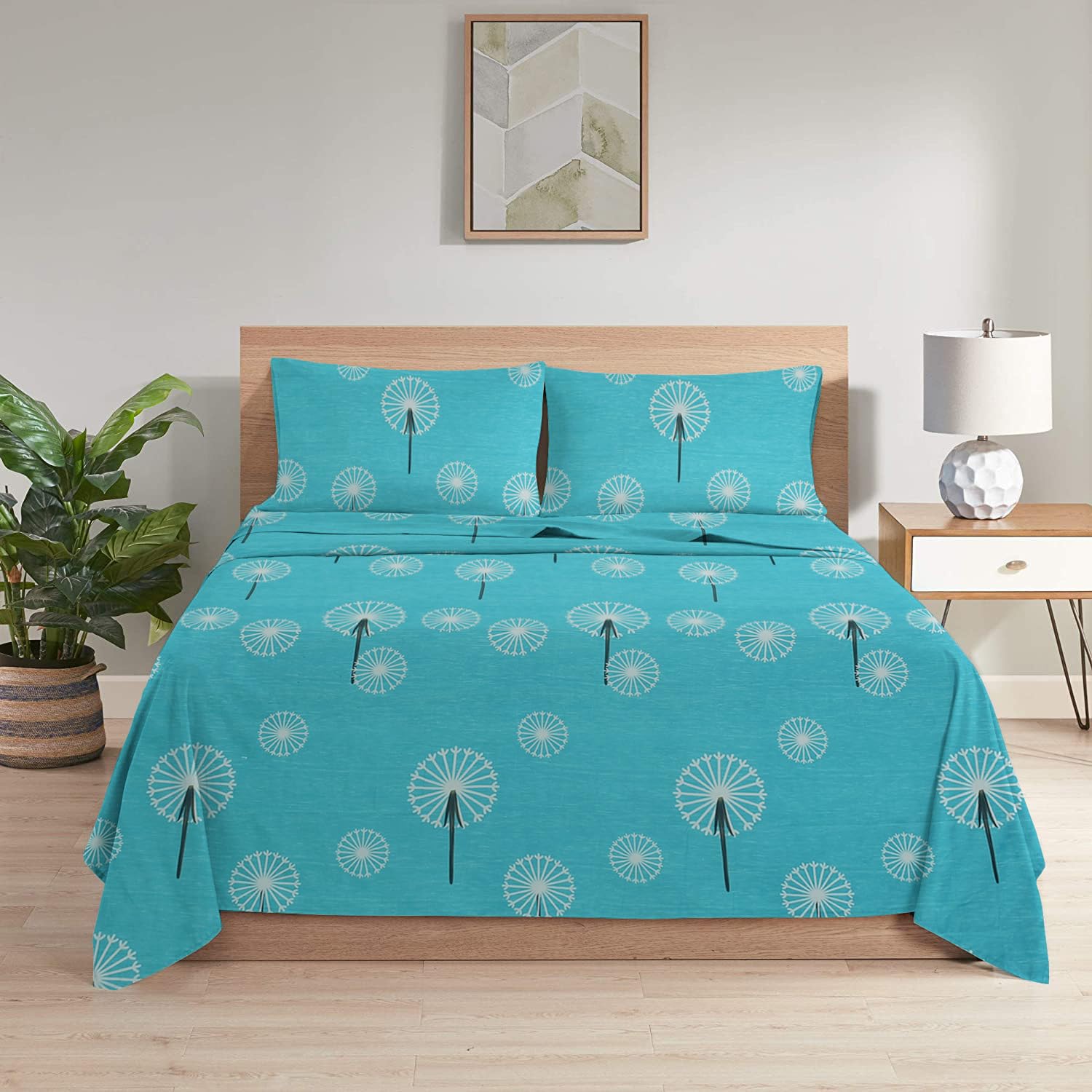 VAS COLLECTIONS 220 TC 100% Cotton Kingston Collection Super King Size Bedsheets with 2 King Size Pillow Covers| Luxury Soft Sheets (3pcs Set) |108x108 inches,Multicolour 1