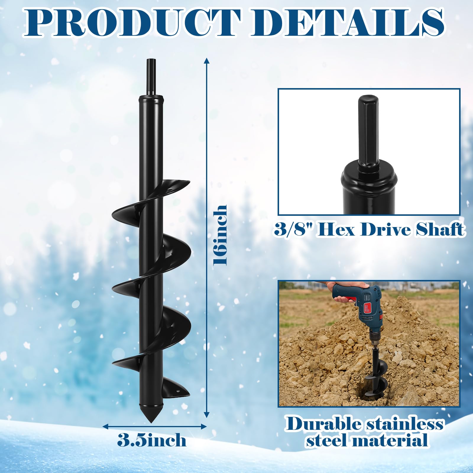 Heavy Duty Auger Drill Bit - Plant Trees & Shrubs -2 Heavy Duty Auger Drill Bit - Plant Trees & Shrubs -2