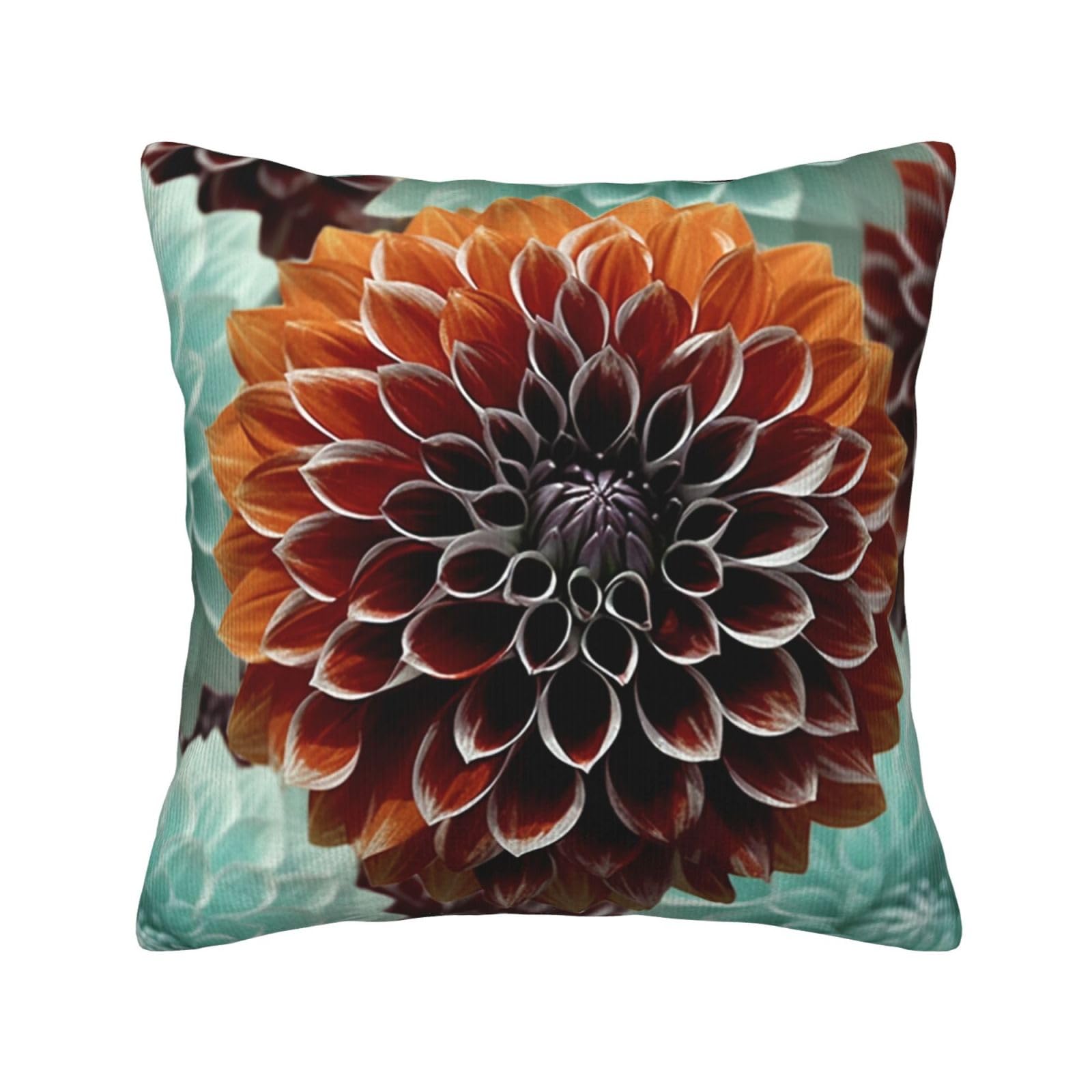 Housse de coussin velours fleurs dahlia pour un canapé cosy et chaleureux