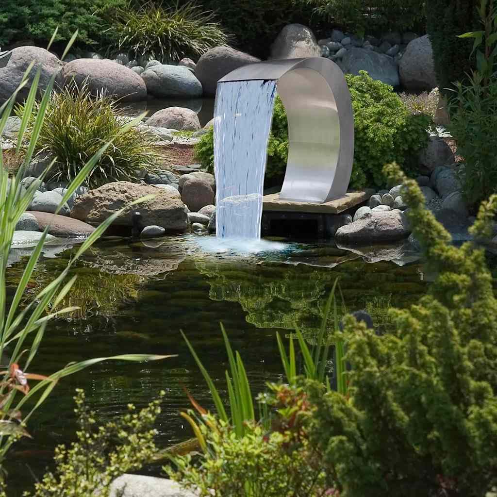 Garten-Wasserfall Pool-Fontäne Edelstahl 45x30x60 cm Schwalldusche Edelstahl Schwallbrause Wasserschwall Schwimmbad