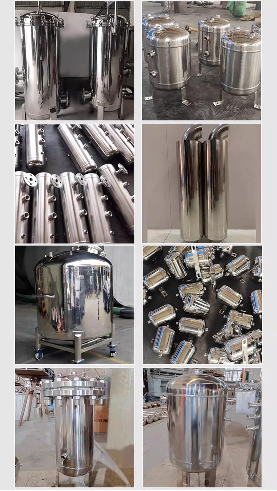 Zestaw metalowych zbiorników powietrza wysokociśnieniowego o pojemności 10, 20, 30 i 40 l, zbiornik lustrzany do urządzeń automatyki, pojemniki do magazynowania zagęszczonego powie