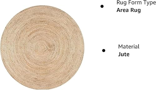 Miniatura 8 de Alfombra trenzada de yute tejida a mano, reversible, estilo bohemio, para entrada, alfombra redonda para cocina, sala de estar, alfombra decorativa