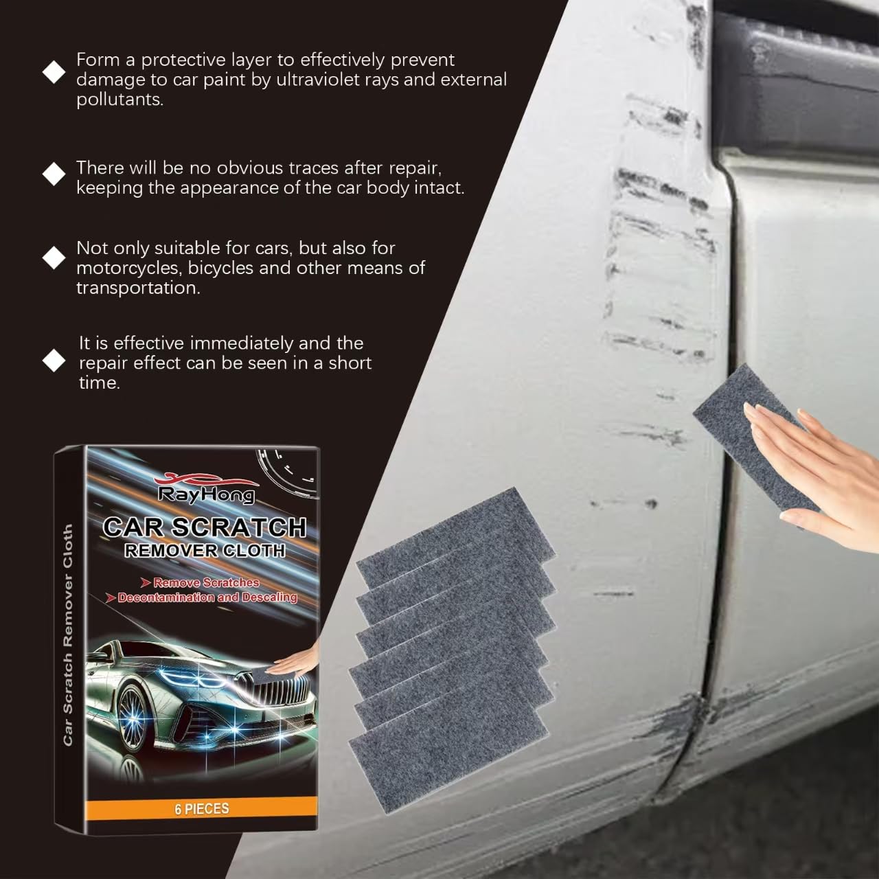 2 Pezzi Panno Di Rimozione Dei Graffi Delle Auto In Nano - Utilizzare - Foto 5