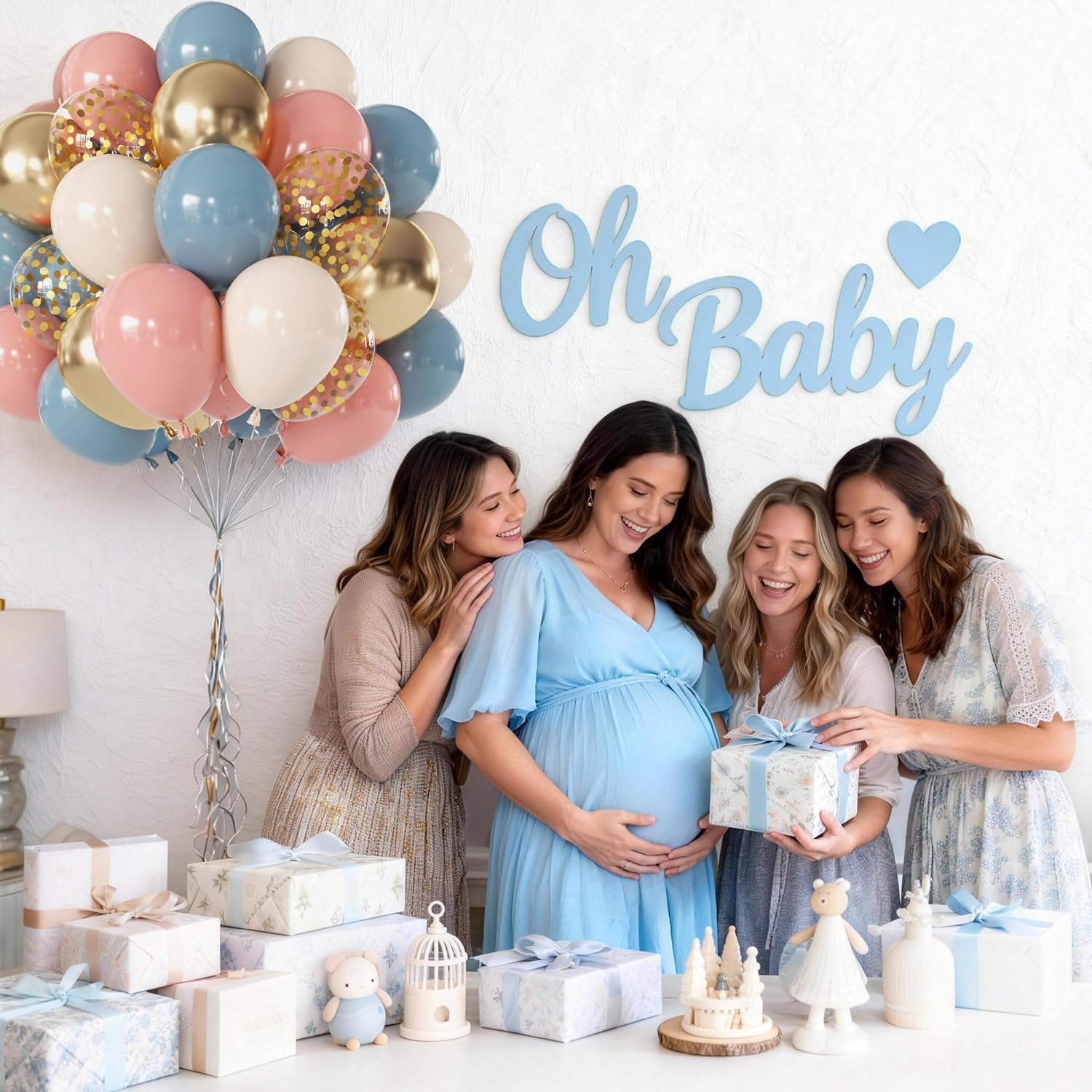 Gender Reveal Pink and Blue Balloons 50 PCs 12 Inch image 5