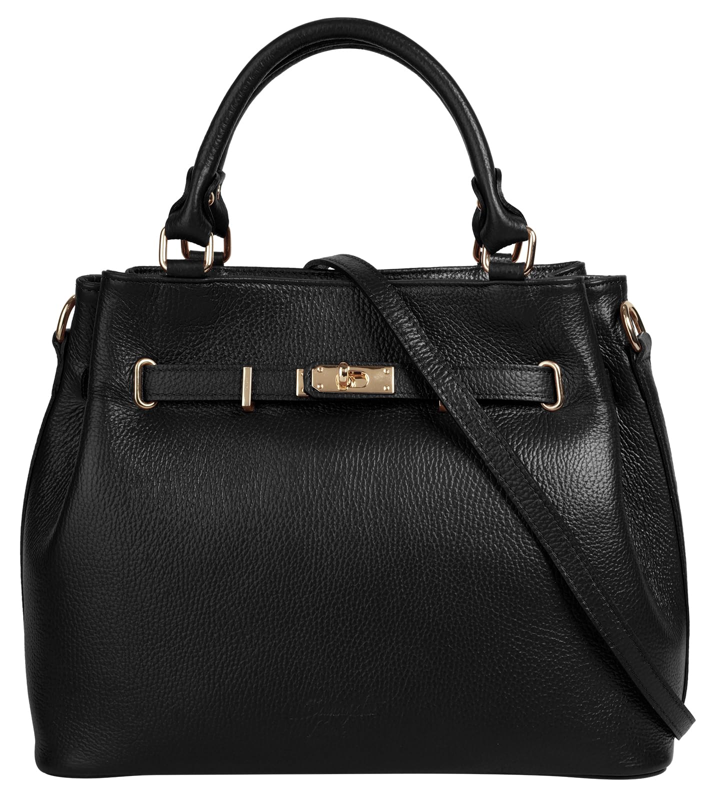 SAMANTHA LOOK Henkeltasche Schwarze Lederhandtasche Produktbeschreibung