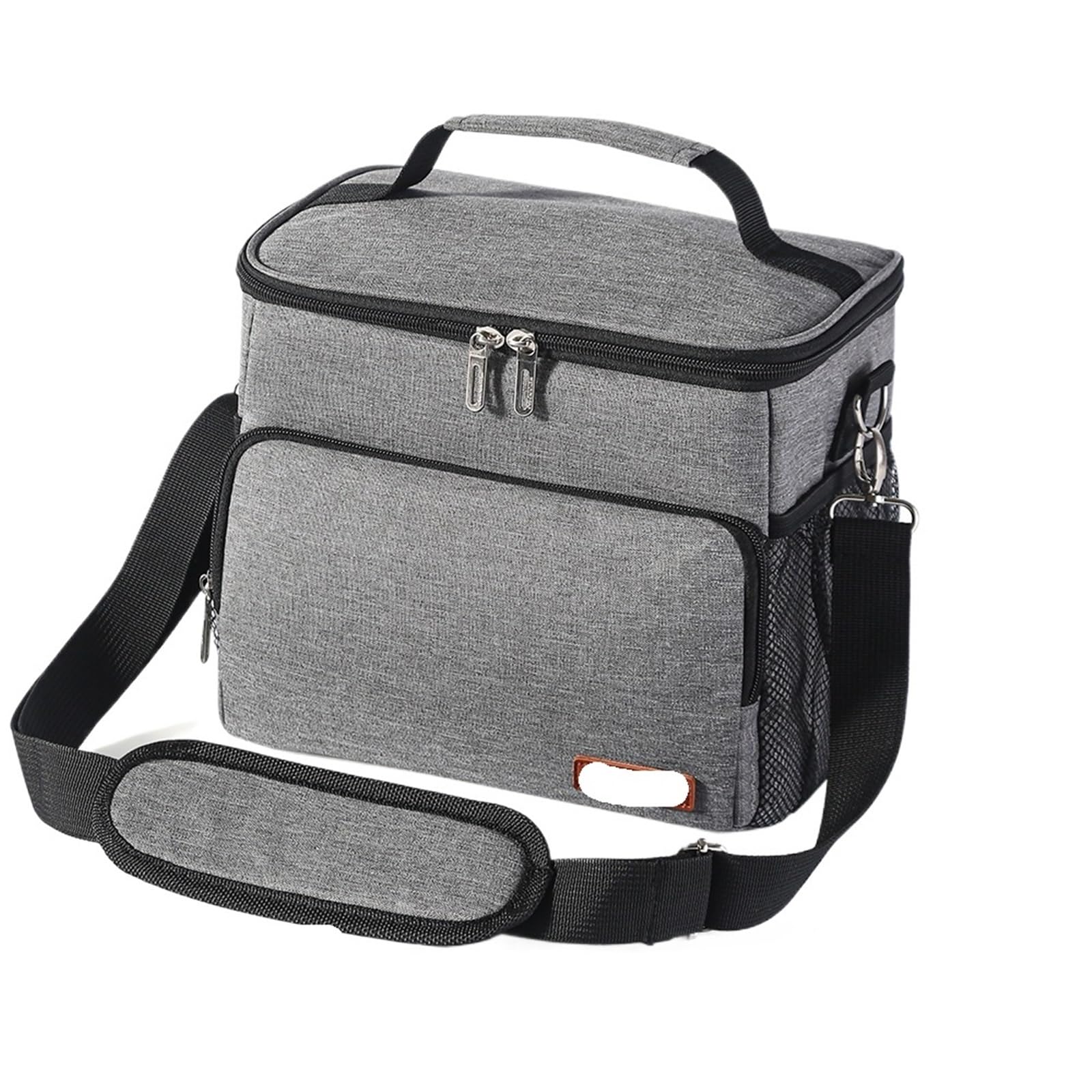Bolsa térmica for el almuerzo, impermeable, gruesa, tipo bandolera, ideal for picnics escolares y familiares Para Trabajo, Escuela, Viajes, Salidas(GREY)