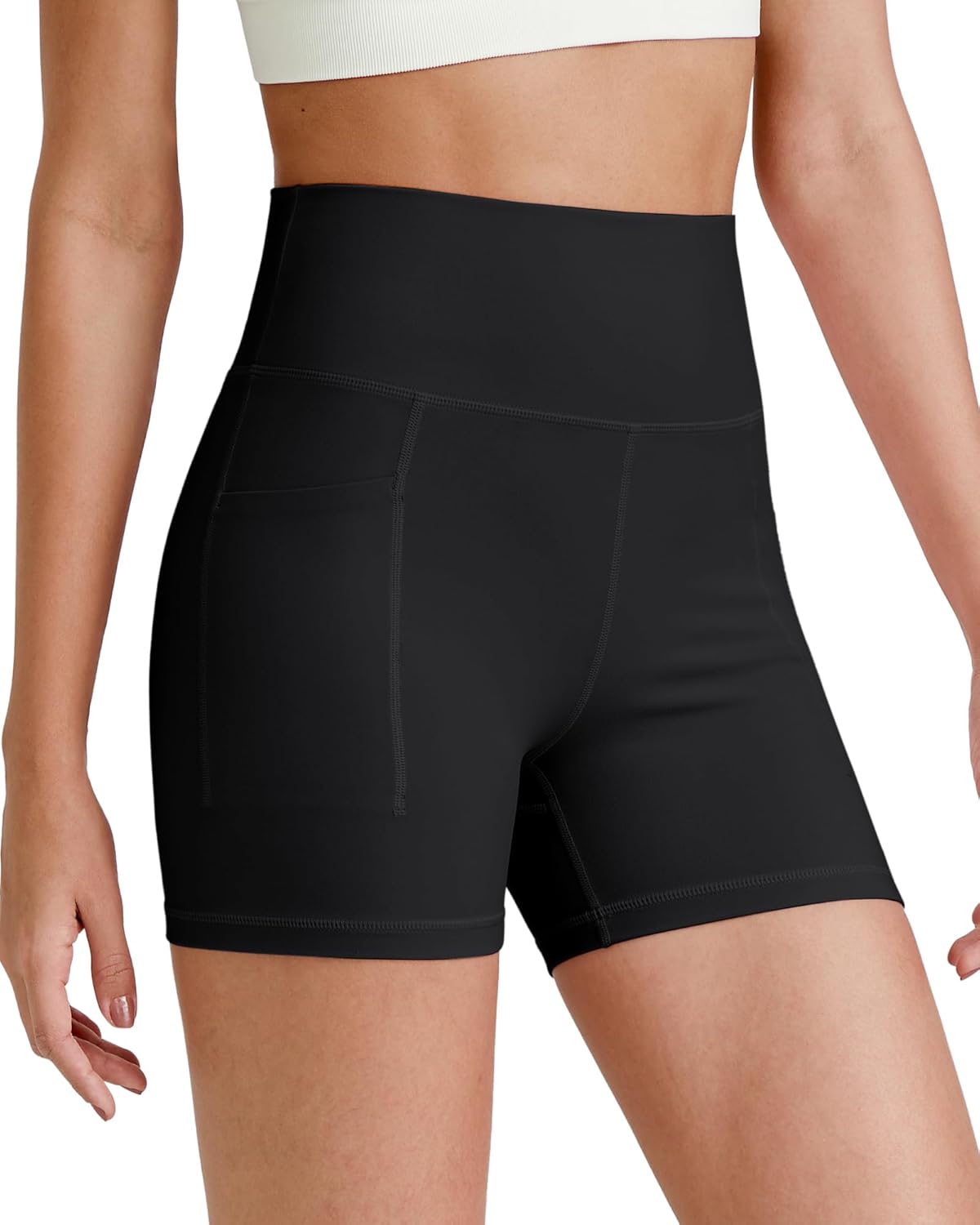 G4Free BareFeel Biker Shorts for Women with Pockets High Waisted Workout Athletic Gym Legging Shorts 4"/6" - Image 2