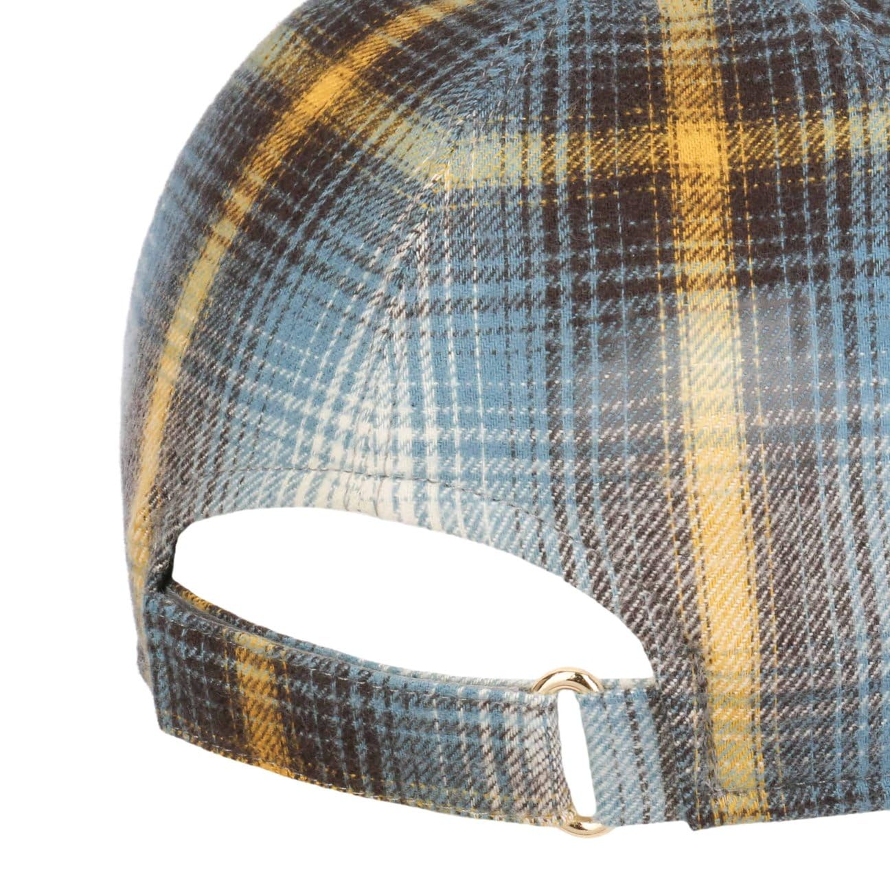 Borsalino Pienza Colour Check Cap Basecap Cappellino da baseball Curved Brim Donna/Uomo - Made in Italy con Ombrello, Chiusura in Primavera-Estate