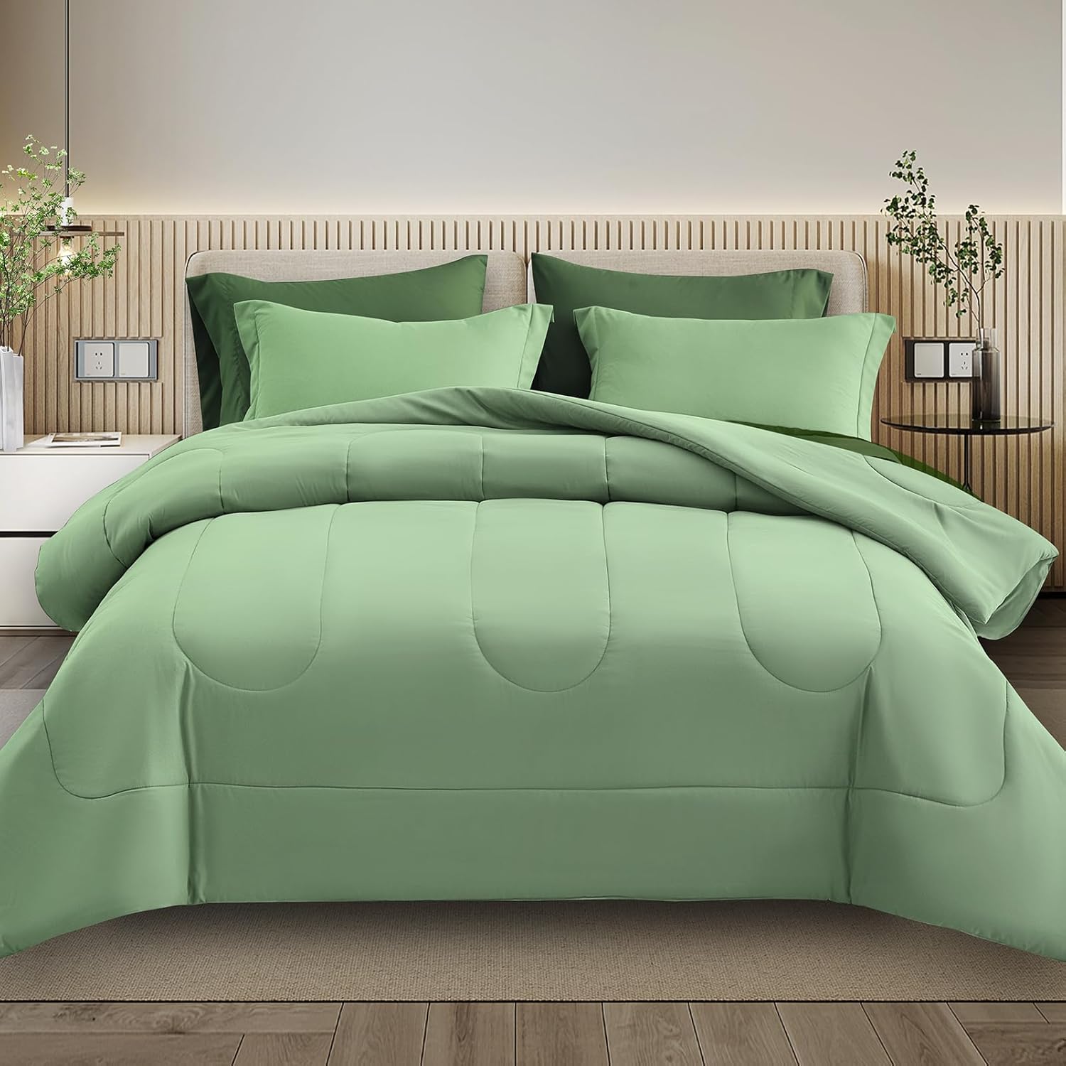 Maple&Stone Twin Size Comforter Set 7 Pieces Bed in a Bag