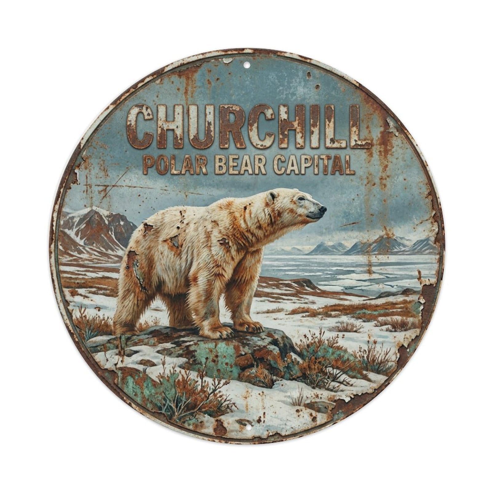 Galvaxio Style Canada Retro Travel Churchill Metal Tin Sign