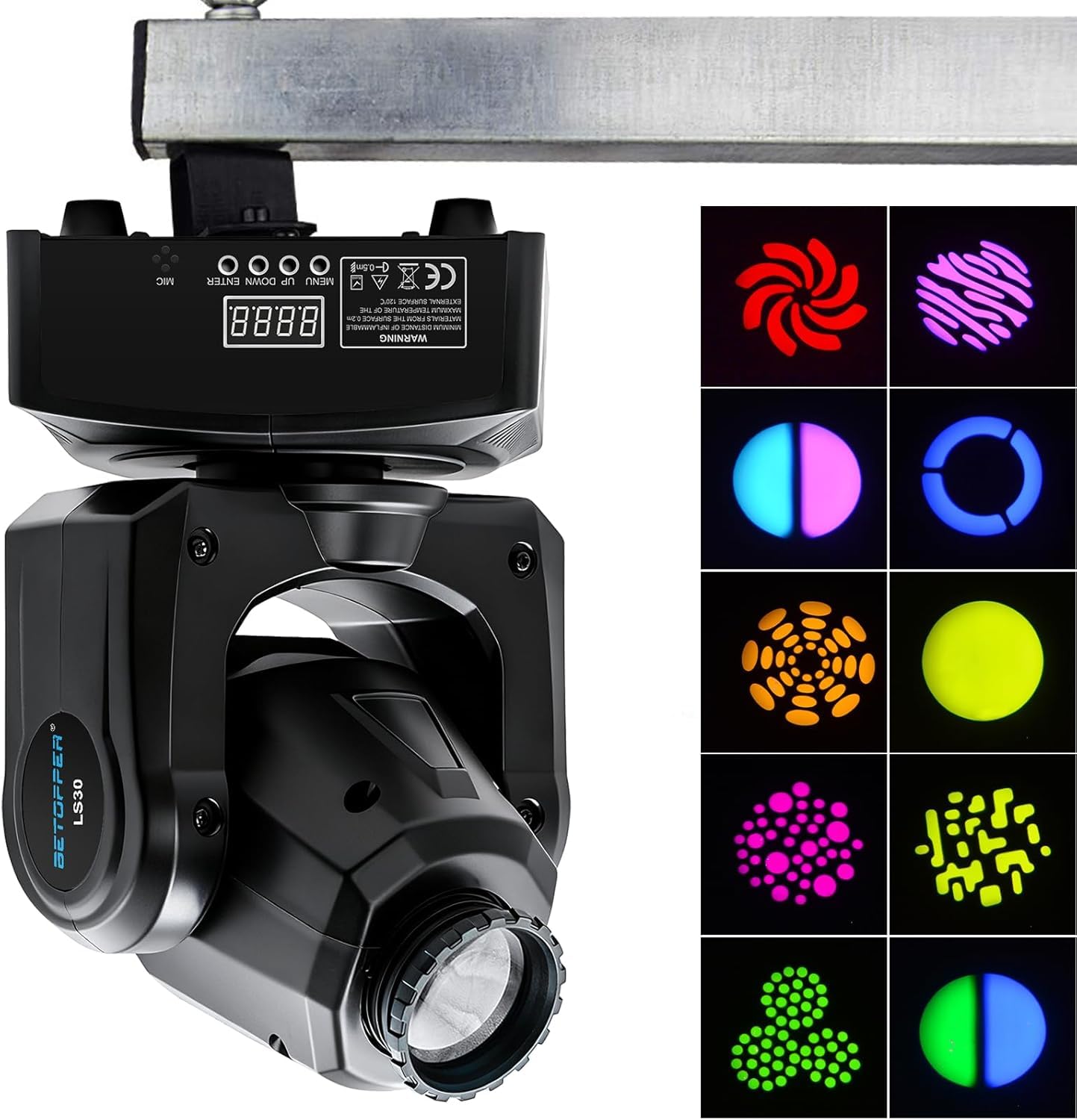 Amazon.co.jp: BETOPPER 舞台照明 ステージライト LED 回転 8色 30W