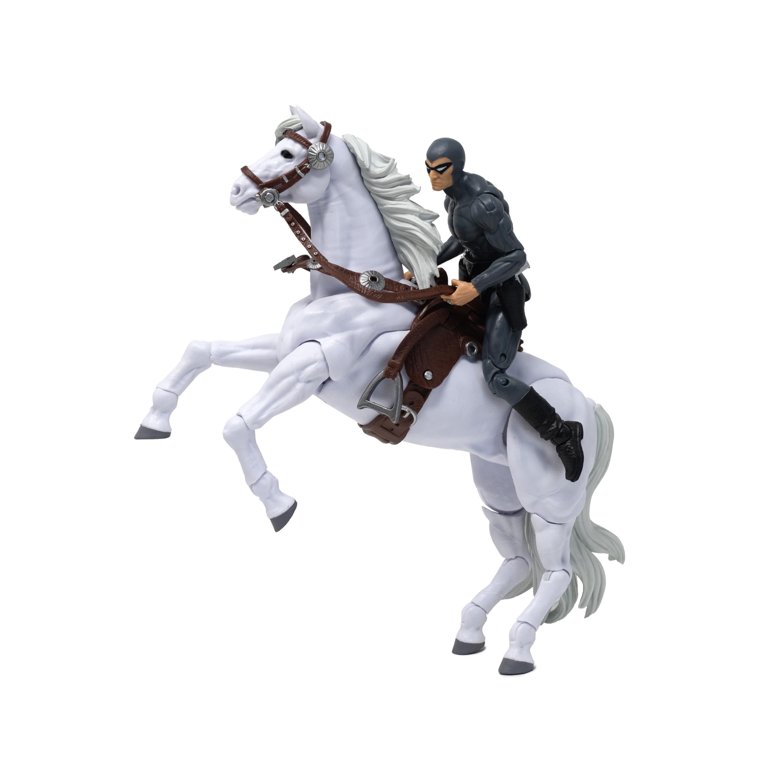 Boss Fight Studio Hero H.A.C.K.S. 21st Phantom and Hero Steed Action Figures, Highly Articulated Collectible Figurine with Accessories Including Pistols and Posable Horse with Saddle and Stand – 1:18