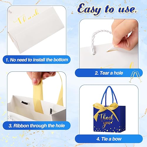 Miniatura 6 de Jetec 45 mini bolsas de regalo de papel a granel de 5.5 x 4.7 x 2.5 pulgadas, bolsa de regalo de agradecimiento con asa, pequeña bolsa de regalo con