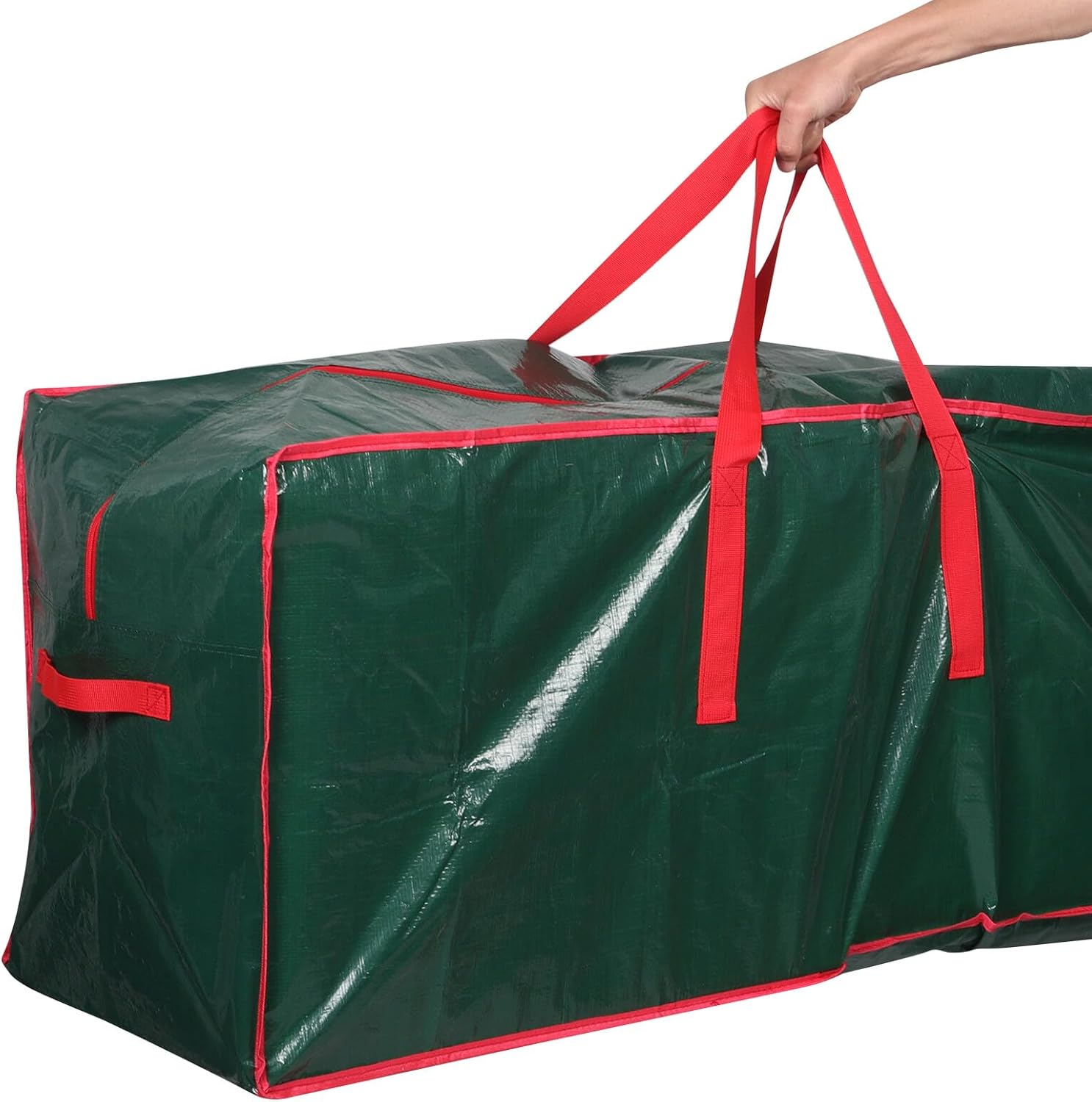 Cabilock Christmas Tree Storage Bag Large 165x38x75cm Waterproof Pe Woven Heavy Duty Organizer with Reinforced Handles and Dual Zippers for Indoor and Outdoor Holiday Decor