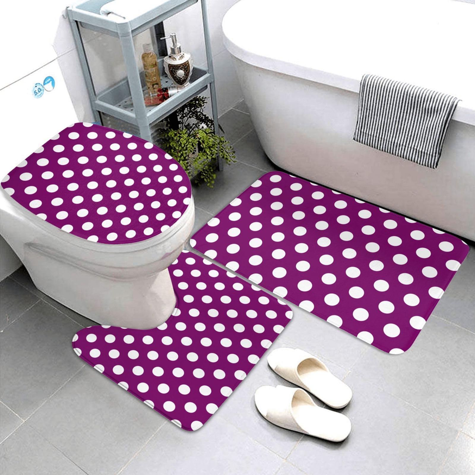 Tapis de salle de bain absorbant violet pour éliminer l'humidité et les glissades