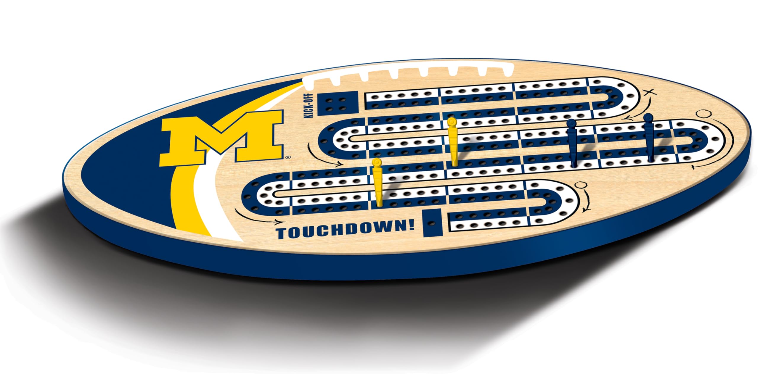 Masterpieces Officially Licensed NCAA Michigan Wolverines Wooden Cribbage Game for Adults