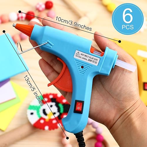 Miniatura 2 de Zhengmy 6 mini pistolas de pegamento para manualidades, pistolas termofusibles, pegamento a baja temperatura con protección contra quemaduras,