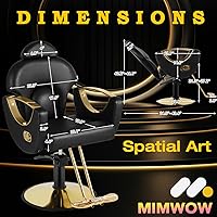 Vista 8 de Silla de Barbería de Salón, Silla de Salón Reclinable para Estilista de Cabello, Silla de Salón de Cabello con Bomba Hidráulica de Servicio Pesado