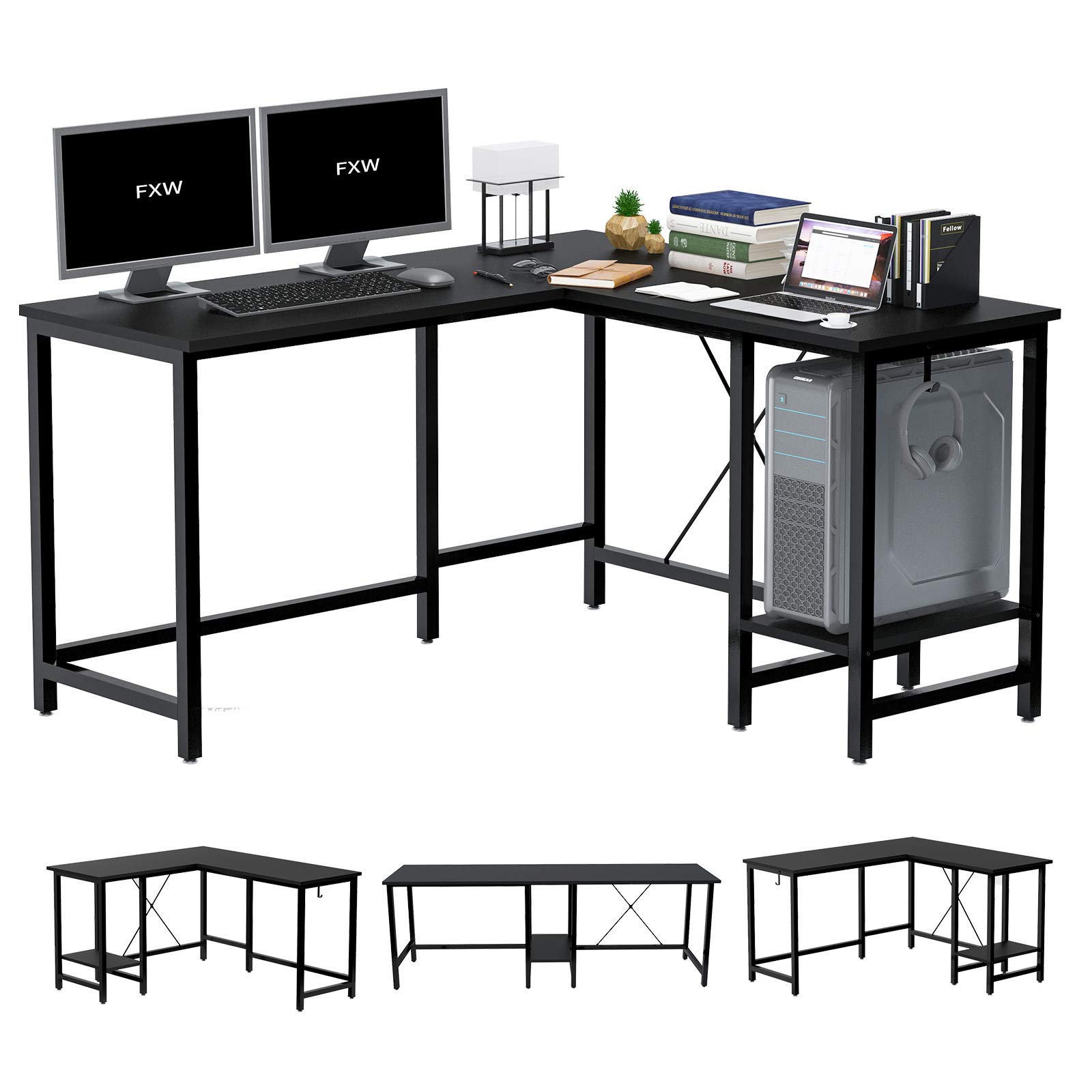 Buy FXW 55Inch LShaped Office Desk, Corner Computer Desk with