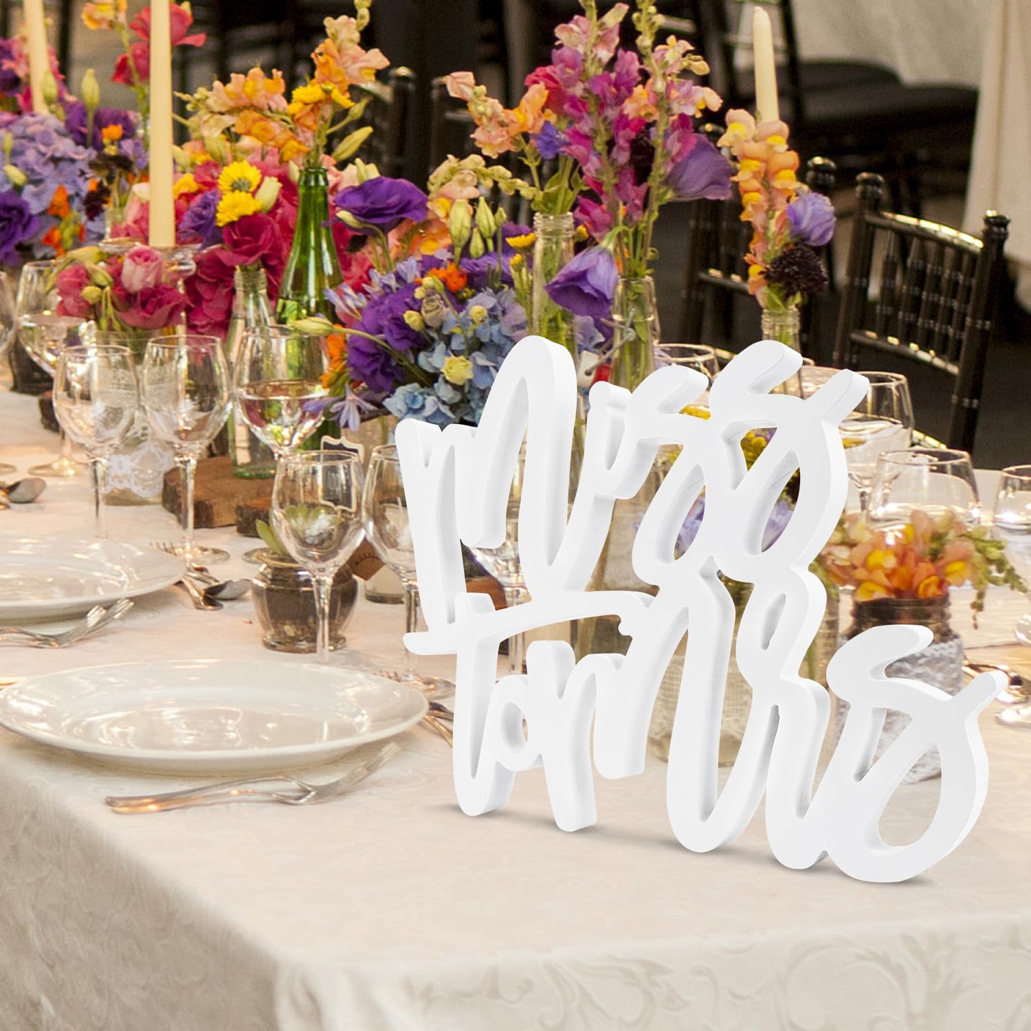 Bridal Shower Decorations Miss to Mrs Sign for Batcholette Party Table Centerpieces Wedding Plastic Photo Booth Props for Wedding Party Decorations Supplies