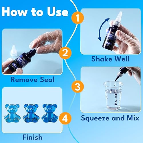 Miniatura 6 de LET'S RESIN Pasta de pigmento epoxi de 8 colores, tinte de resina altamente concentrado para colorear translúcido a opaco, fácil de mezclar, botella