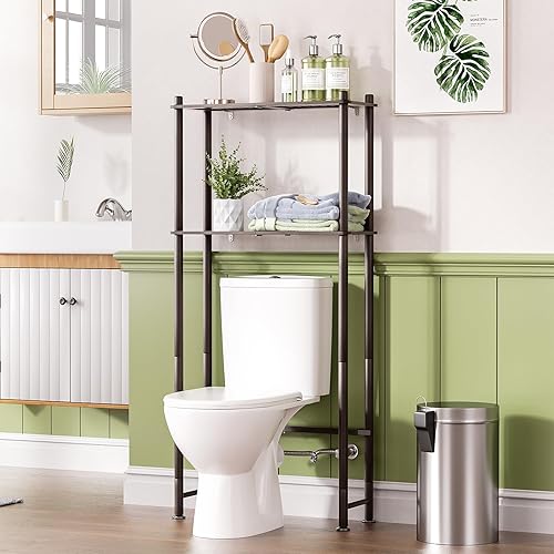 Miniatura 13 de AmazerBath Estante de Almacenamiento sobre el Inodoro de Bambú, Organizador de 3 Niveles sobre el Inodoro, Estante Independiente sobre el Inodoro