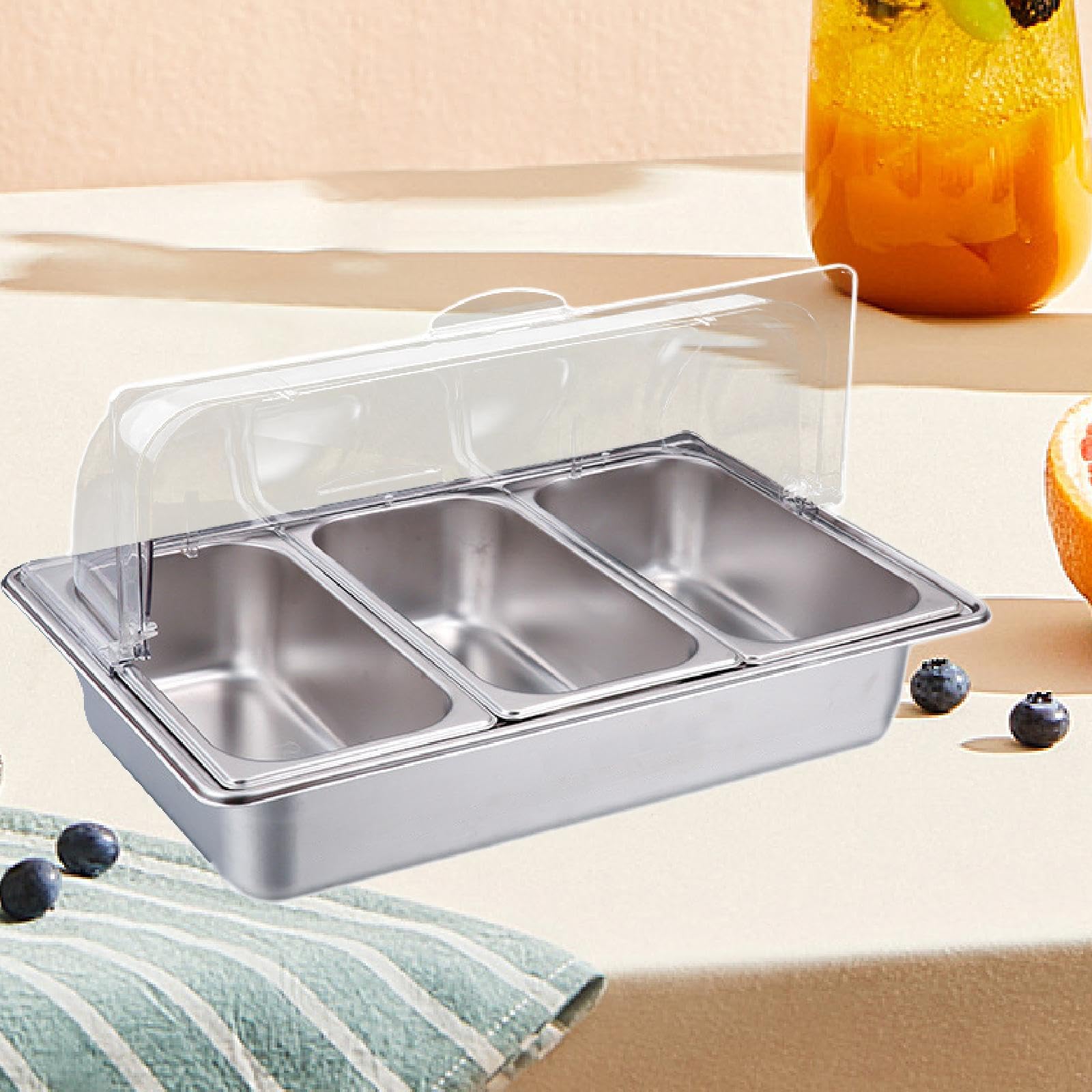 Juego de Calentadores de Comida para Buffet, Juego de Calentadores de Comida para Buffet, Bandeja de Comida, Comedor, Servidor de Buffet, Cat, 3 Ranuras