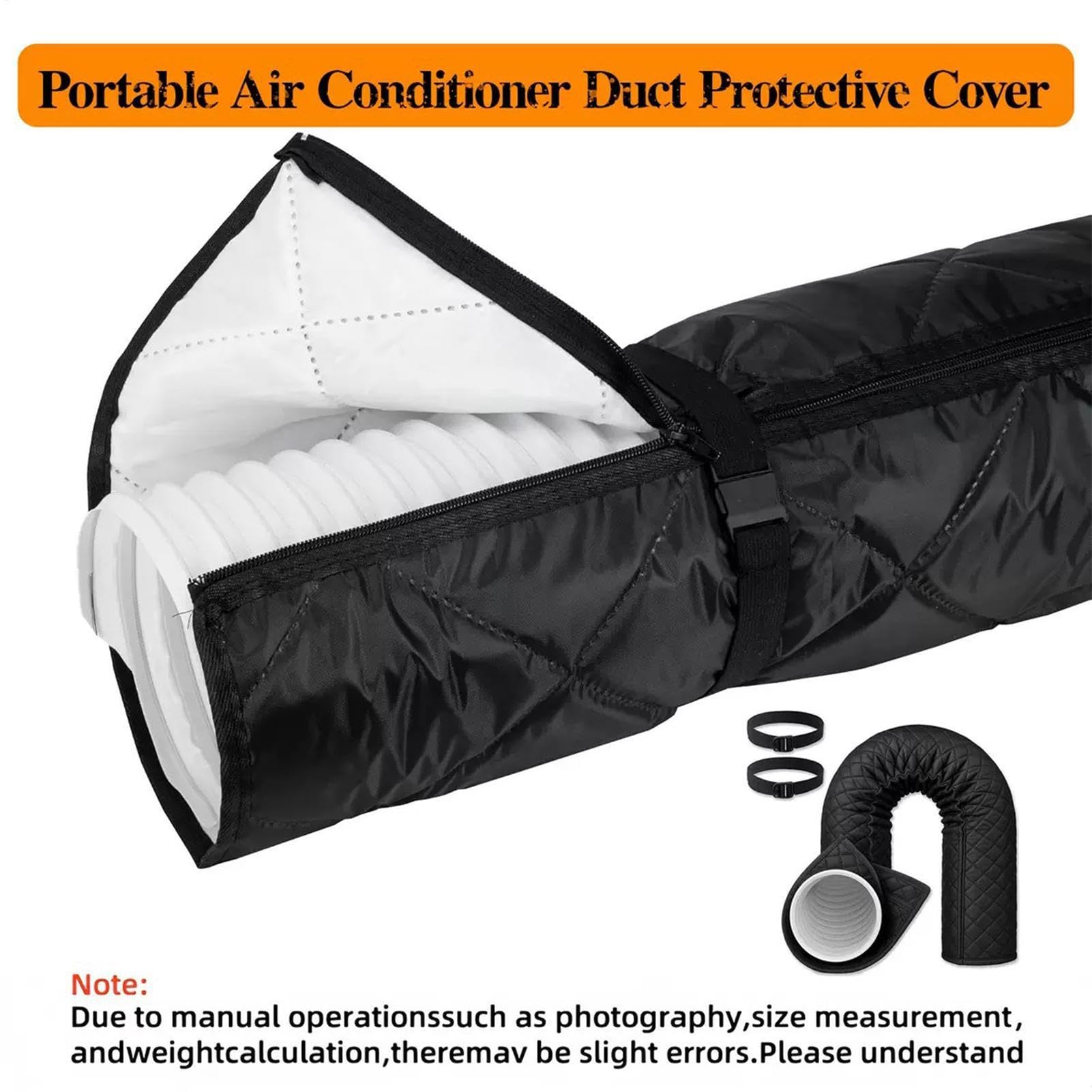 Air Conditioner Exhaust Hose Cover, Portable Air Conditioner Hose Insulation Cover Kit | Washable Duct Vent Accessories With 4 Straps For 5 & 5.9-inch Diameter Window Outdoor Outside RV Door