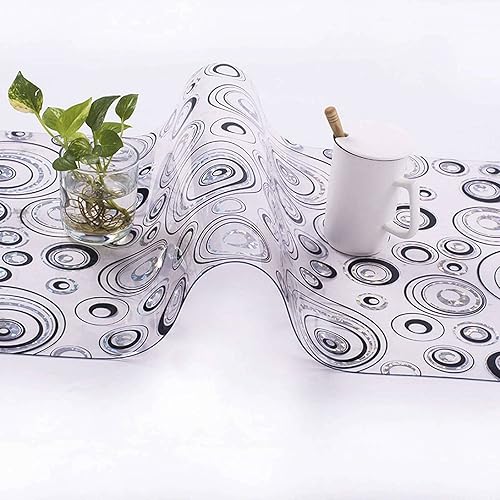Miniatura 3 de Protector de mesa de PVC de vinilo, 0.059in de grosor, transparente, impermeable, lavable, de plástico de fácil cuidado para comedor y cocina,