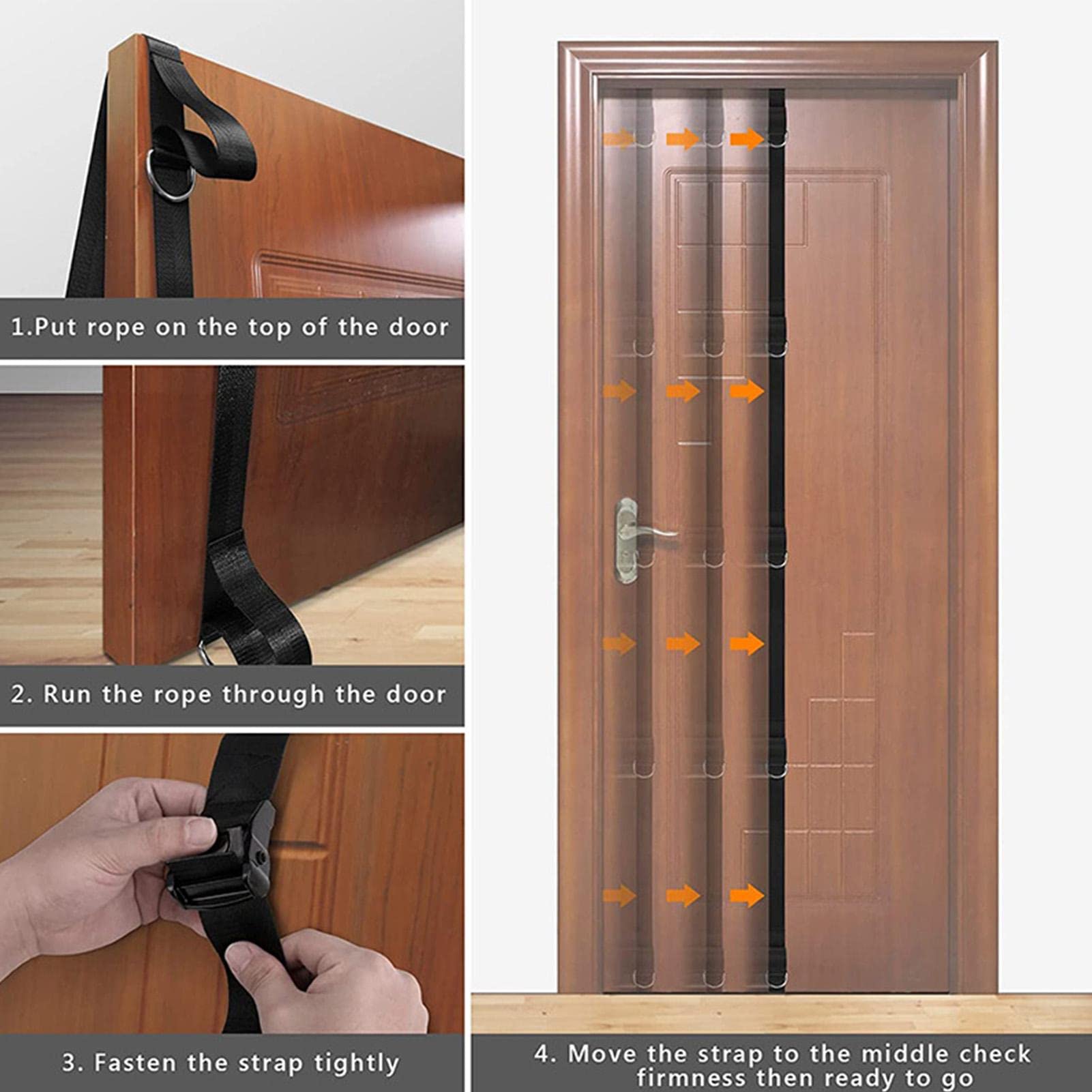 Keptfeet 5 Fasce per Esercizi Cinghie di Ancoraggio per Porta | Attacco multipunto per l'allenamento a casa - Posizioni Diverse per Costruire Muscoli Diversi per Uomini e Donne