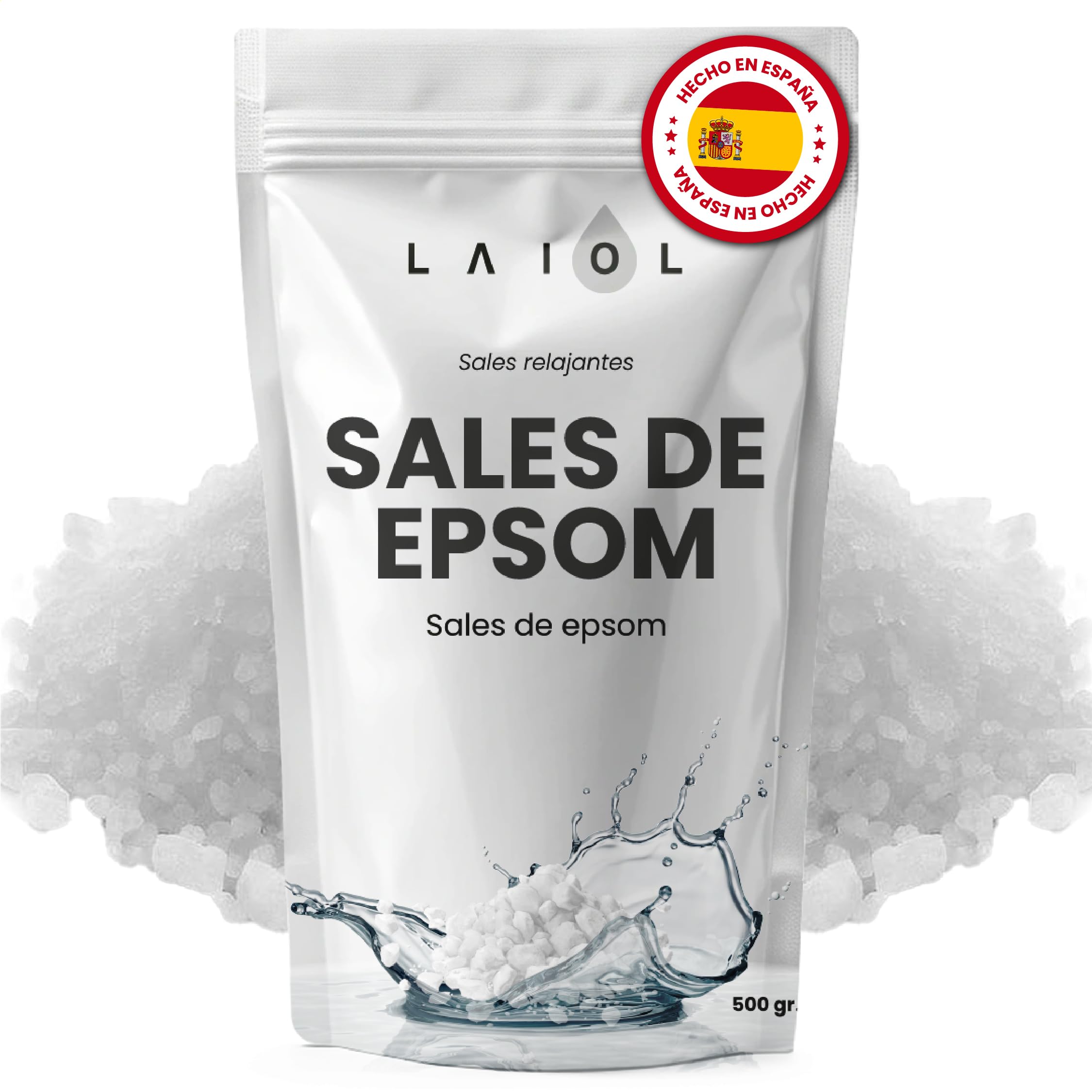 Sales de Epsom 500g Premium para Baño y Pies – Relajación Muscular, Detox con Magnesio y Alivio del Estrés