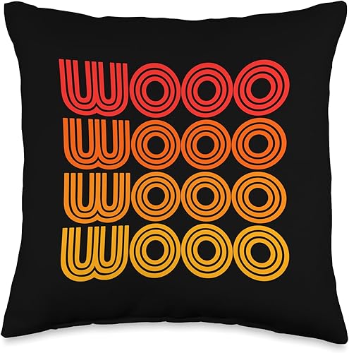 Wooo Woo Hoo Funny Word Emocionado Tonto Feliz Divertido Ruido Almohada