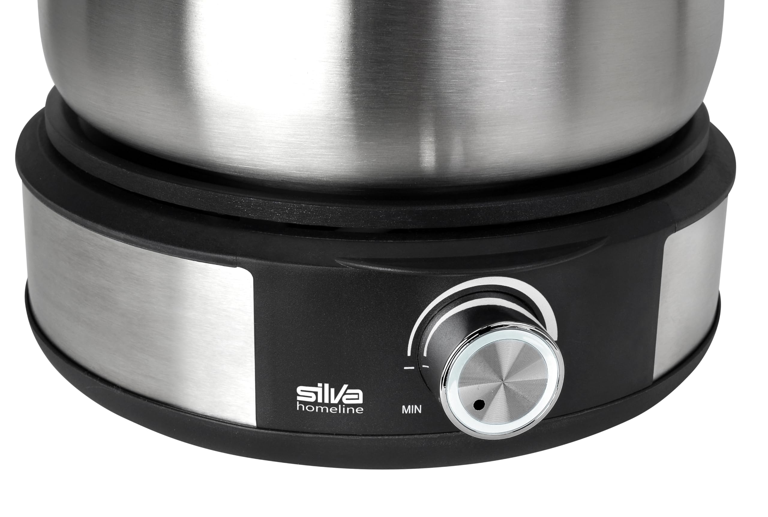 Silva Schneider Elektro-Fondue PK-F 140 | 1500W | 1,4 l Edelstahl-Topf | Für 8 Personen | Stufenloses Thermostat | Überhitzungsschutz | Rutschfeste Standfüße