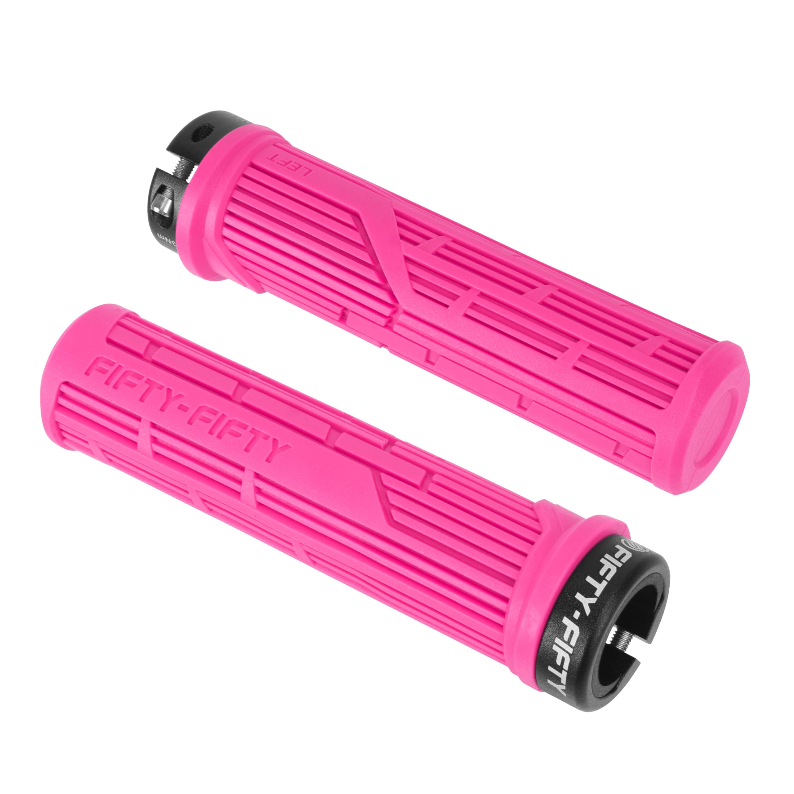 FIFTY-FIFTY Mountain Bike Grips, Single Lock-on MTB Handlerbar Grips, Soft and Comfortable, Non-Slip Locking Bicycle Handle for All Mountain, Enduro,