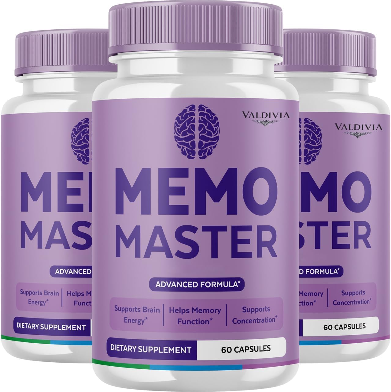 Memo Master Capsules - Premium Memo Master, MemoMaster Daily Memory & Focus Support, Memomaster Memory All Natural Advanced Formula Health & Wellness, 180 Capsules for 3 Months