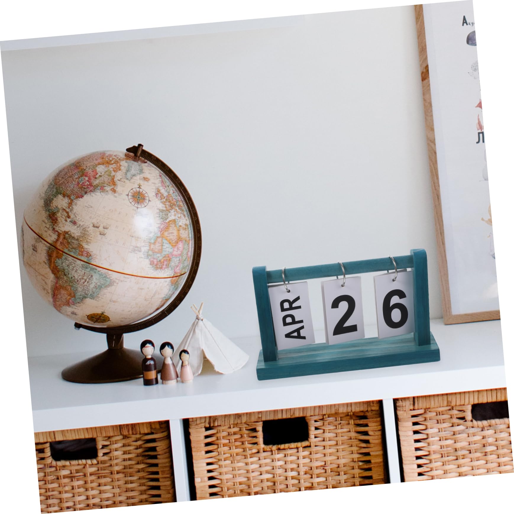 Lurrose 4stücke Tischkalender Vintage Kalender Kreativer Perpetual Kalender Für Schreibtisch Rustikaler Als Stilvolle Büro Und Wohnaccessoire