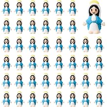50 Pcs Little Virgin Mary Figurines Miniature Virgin Mary Doll to Hide and Seek Classic Religious Gifts for Sunday Easter Eggs Stuffers Baptism Gift 50,Blue