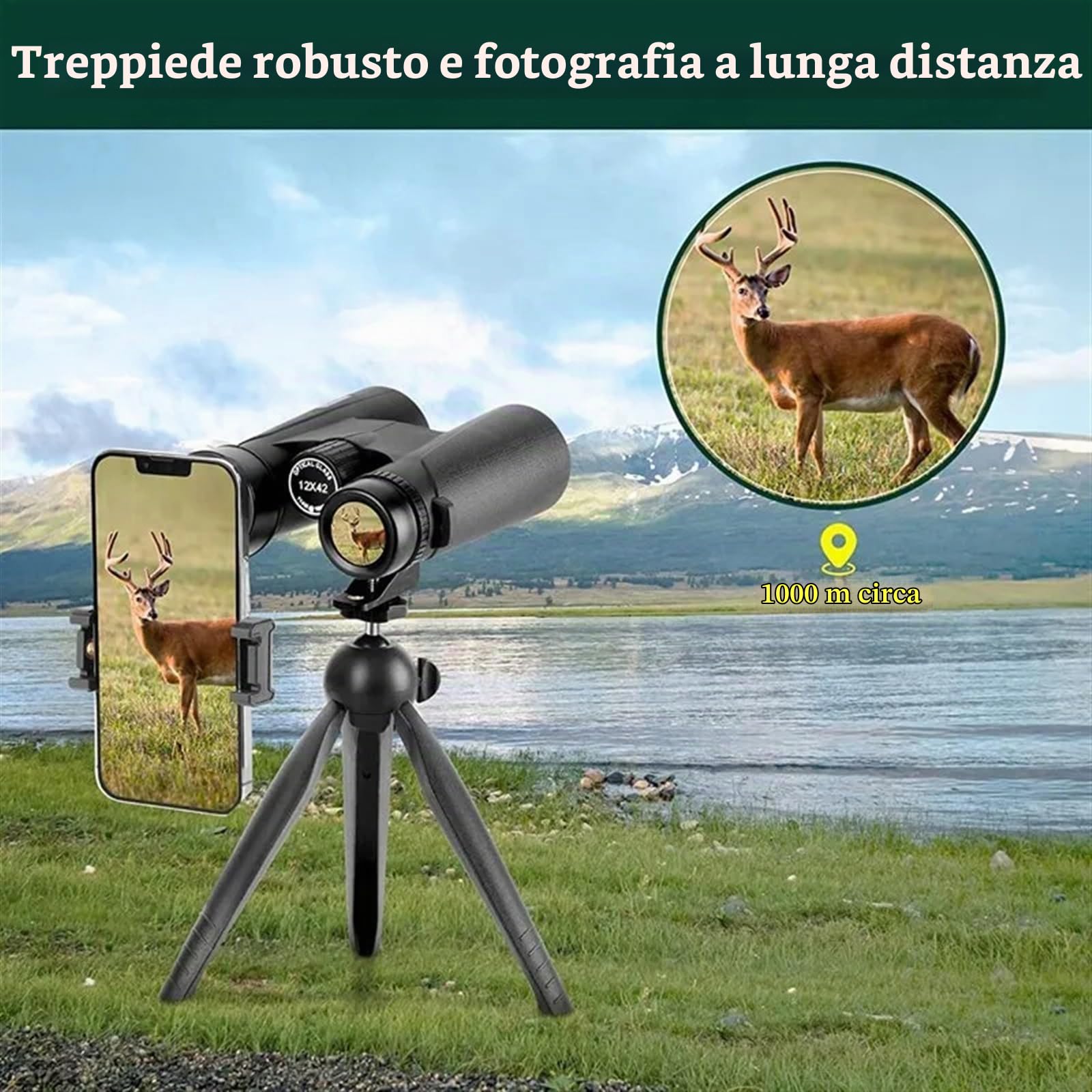 Visori notturni, 500X25 Zoom HD portatile 5000M/50000M Binocolo Telescopio Potente pieghevole Visione a lunga distanza Caccia Sport di campeggio all'aperto per campeggio e sicurezza