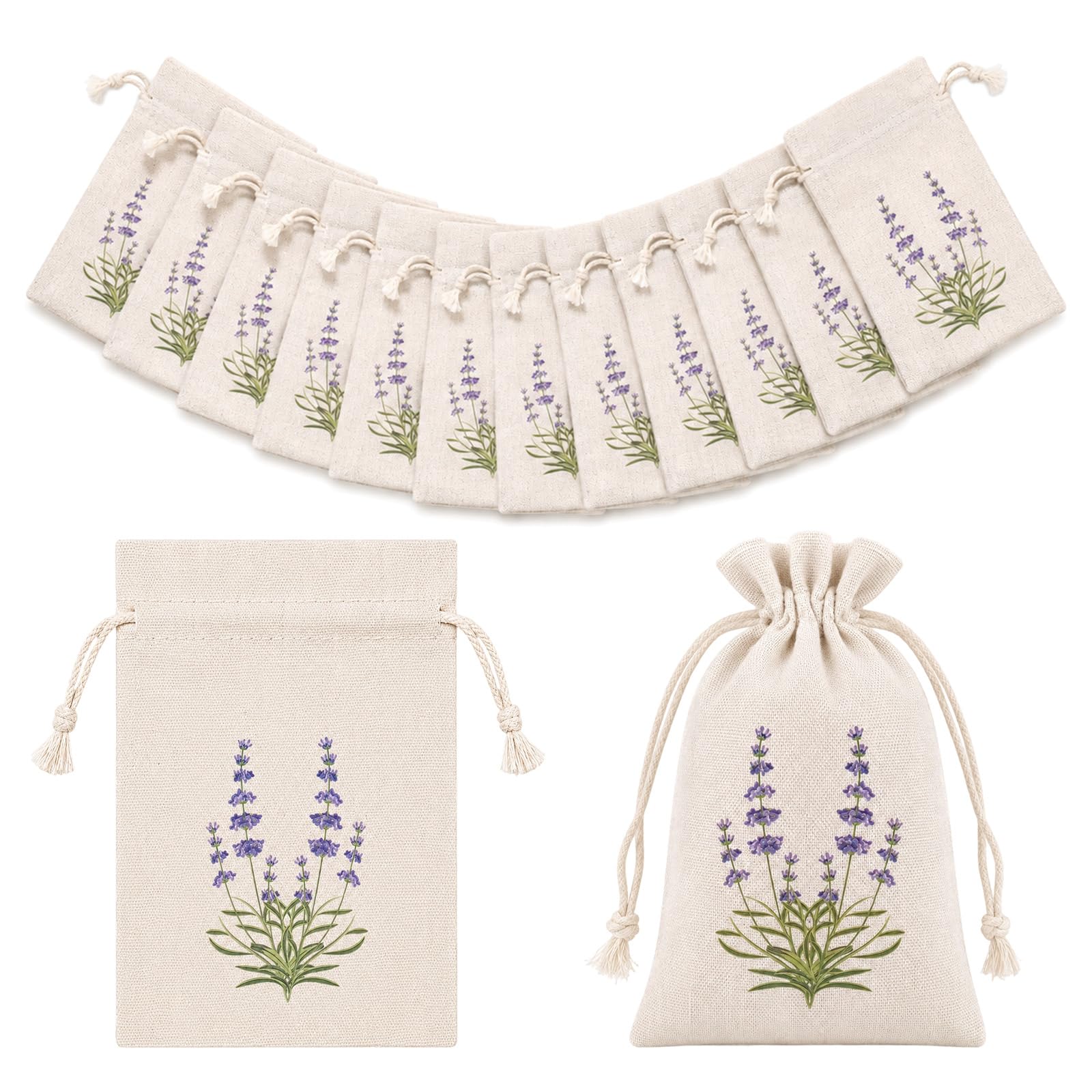 12 Pcs Cotton Drawstring Bags 10 x 15cm Cotton Bags for Lavender