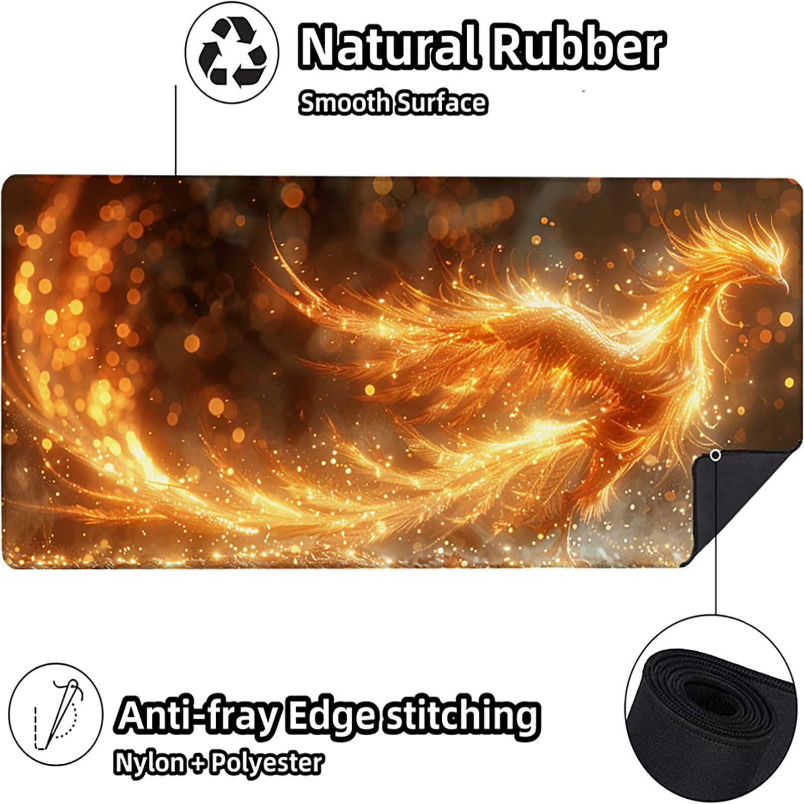 FéNix Alfombrilla Ratón Gaming XXL 1500x800 mm, Alfombrilla Gaming Amarillo Mousepad con Base de Goma Antideslizante Impermeable Desk Mat para Teclado y Raton Accesorios Gaming, Regalos de Hombre 9-E