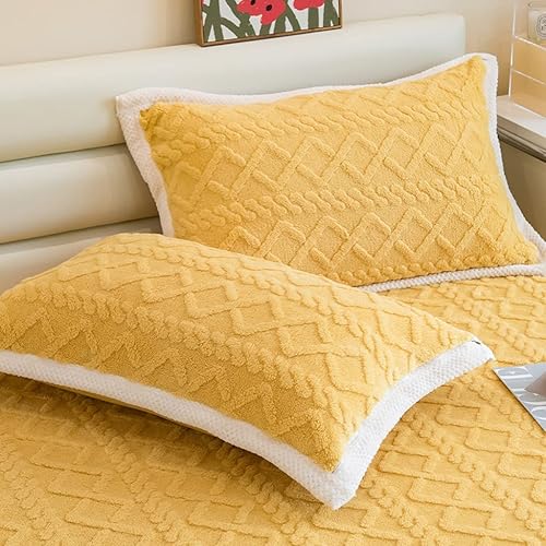 Miniatura 6 de Juego de 3 sábanas de invierno, funda protectora de colchón individualdoble, sábanas bajeras de forro polar de 12 pulgadas de profundidad con fundas