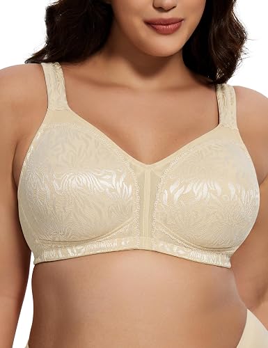 Deyllo Women's Full Coverage Plus Size Comfort Minimizer Bra Wirefree