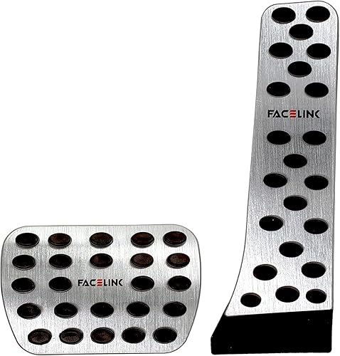 Facelink - Juego de fundas de aluminio para pedales de aluminio de diseño profesional, almohadillas antideslizantes para pedal de pie para