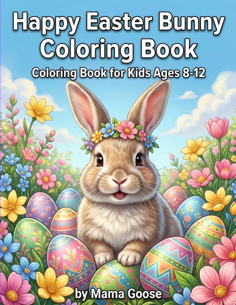 Happy Easter Bunny: Coloring Book for Kids Ages 8-12