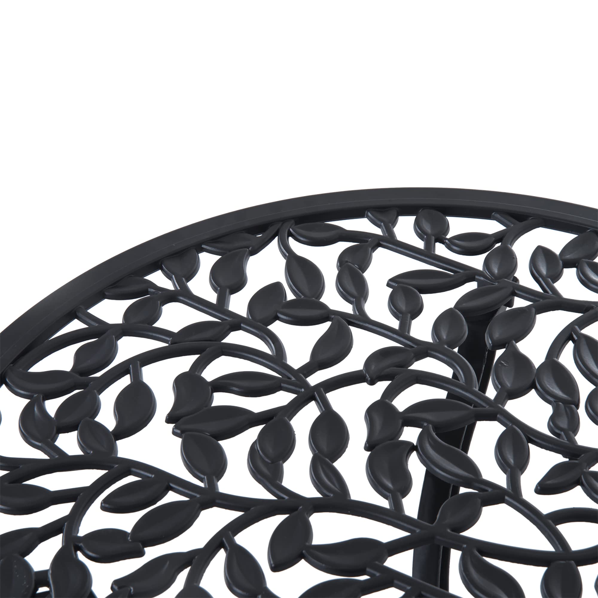 Outsunny Set Bistrò 3 Pezzi con 2 Sedie da Giardino e Tavolino Rotondo, Set Tavolo e Sedie da Giardino in Alluminio, per Patio, Cortile, Esterno, Nero