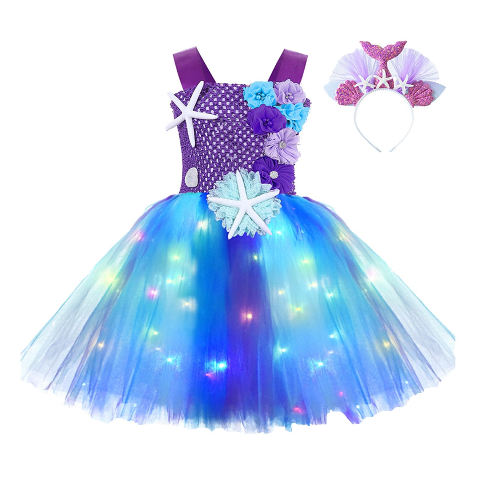 Vestito per Bambine E Ragazze Abito da Principessa in Tulle con Stampa Floreale Bambina Maniche Lunghe Neonata Vestiti Abbigliamento Set Senza Festivo Bambini