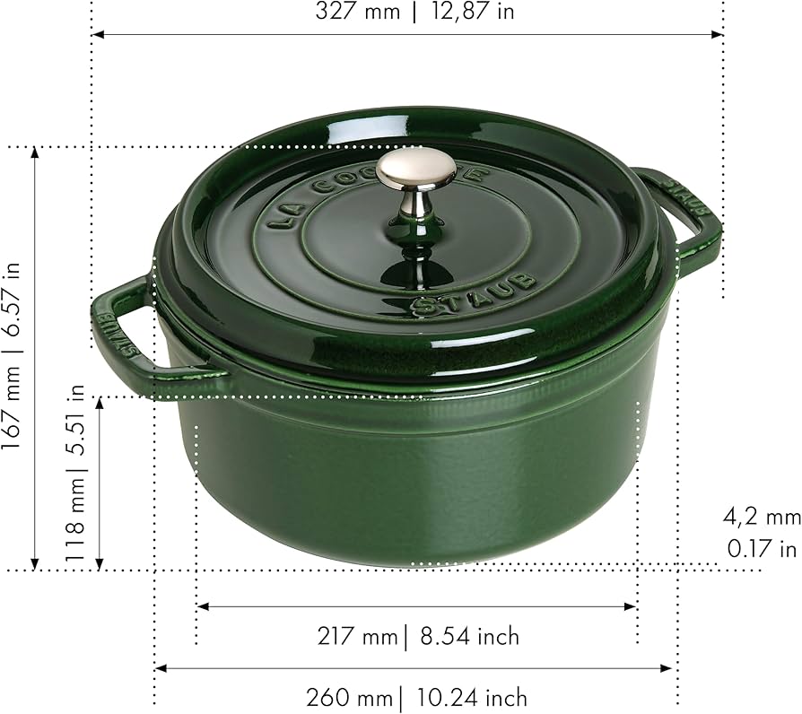 Amazon.com: Staub 5.5 Quart Round Cocotte, Basil : Everything Else
