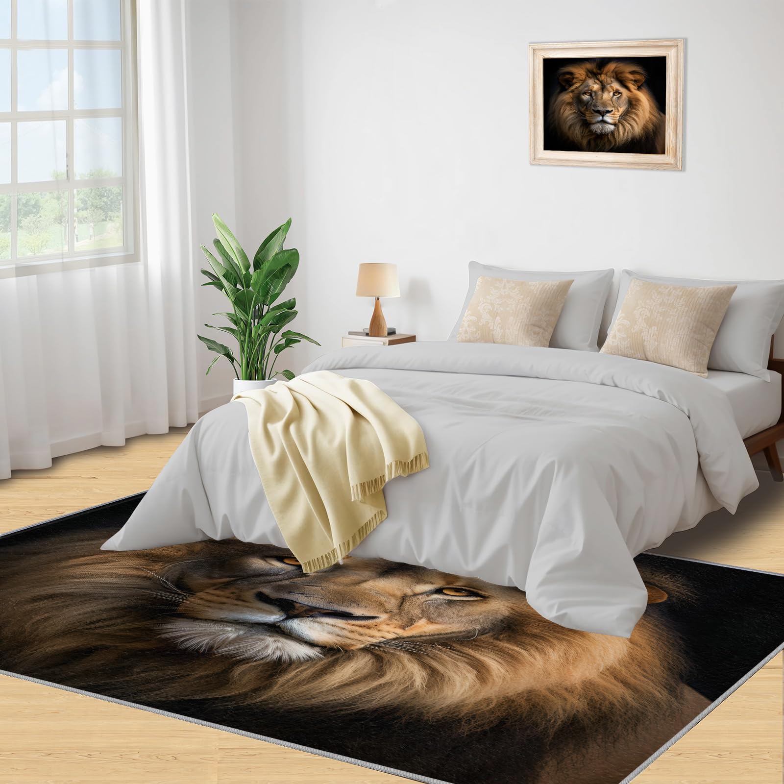 ライオン ラグ Amazon.com: Lion Rug, 3x4 Rug Washable Entryway Rug, Fierce